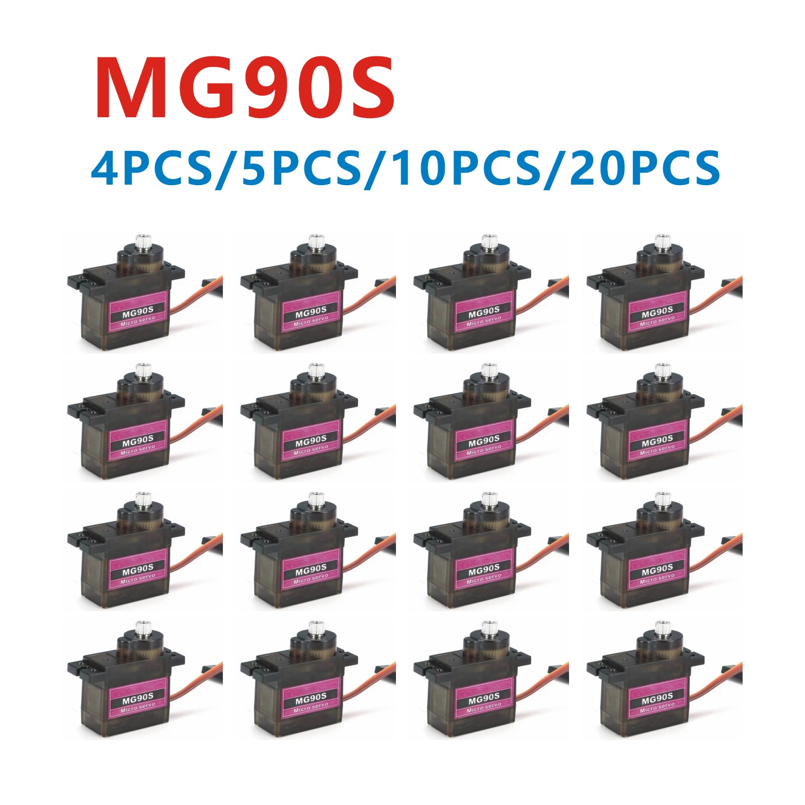 Servo Motor Sg90 - 4/5/10/20PCS MG90S Metal Gear RC Micro