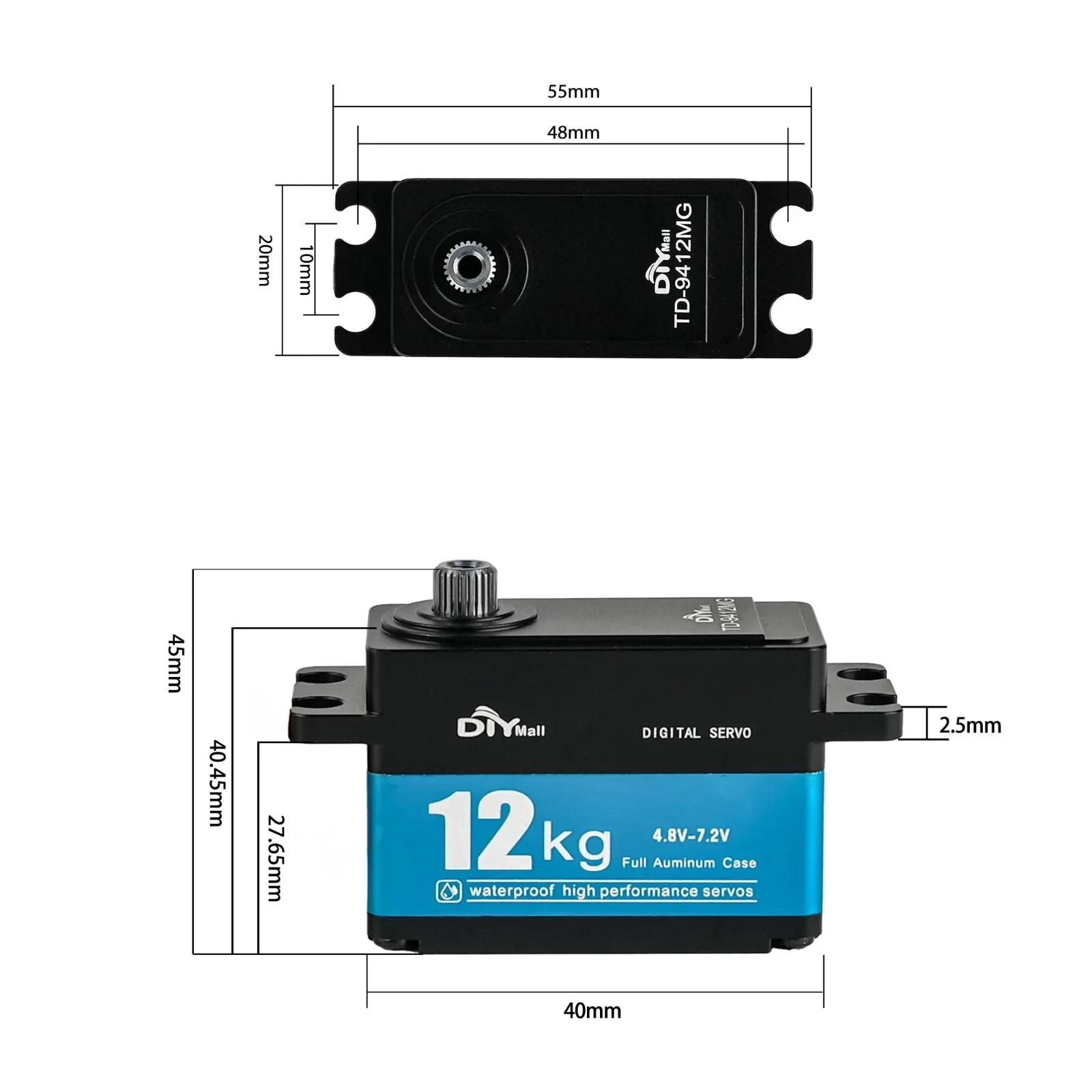 12KG TD-9412MG High Torque Ful - огляд і ціна Servo Motor Sg90