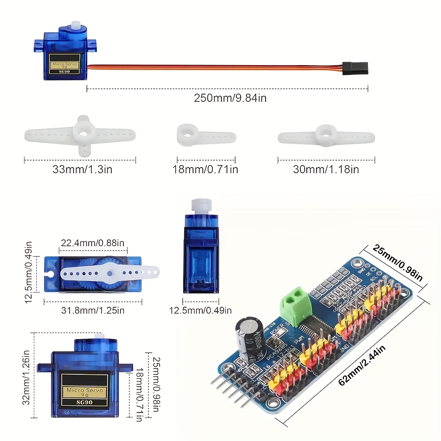 5pcs SG90 9G Servo Motors + 16 - огляд і ціна Servo Motor Sg90