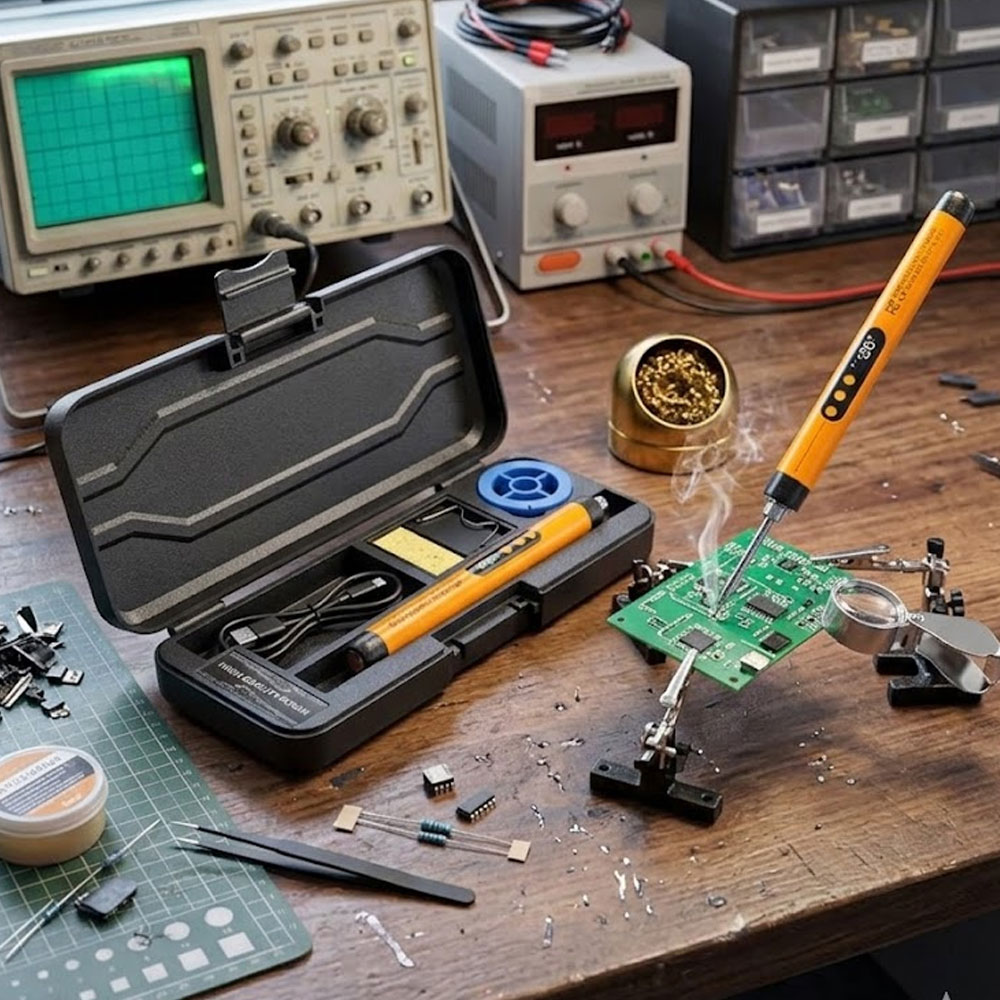 USB Rechargeable Mini Solderin - огляд і ціна Diy Electronics Bench