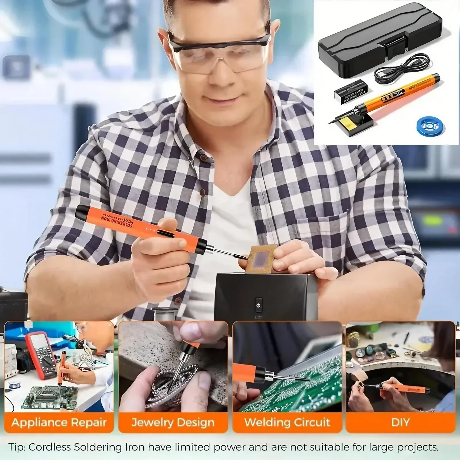 USB Rechargeable Mini Solderin - огляд і ціна Diy Electronics Bench