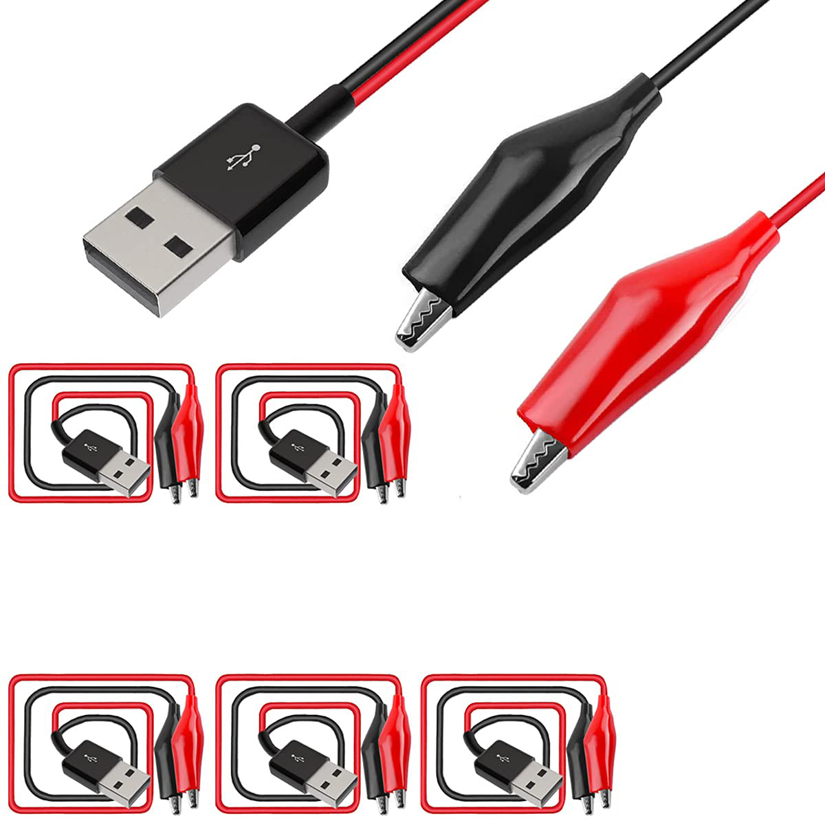 Alligator Clip to USB, Crocodi - огляд і ціна Crocodile Clip Set