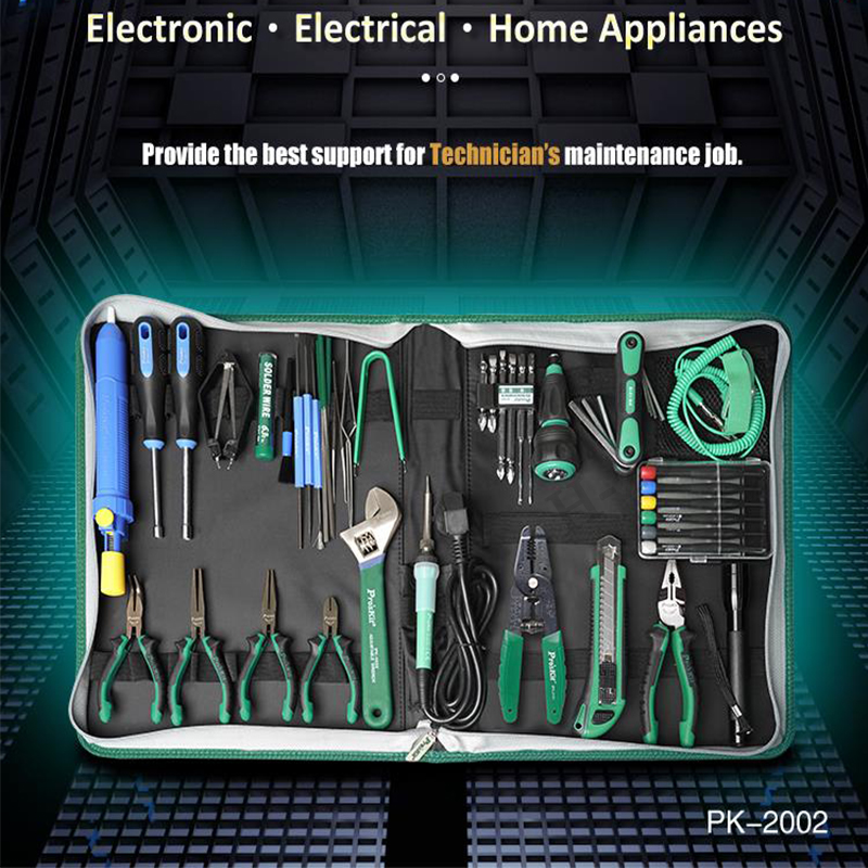 52Pcs Pro'sKit PK-2002B Home E - огляд і ціна Diy Electronics Bench