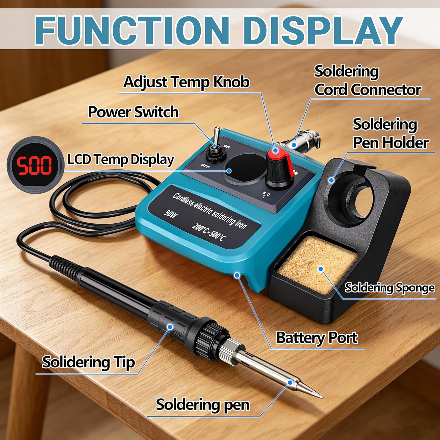 90W LED Digital Cordless Solde - огляд і ціна Diy Electronics Hobby