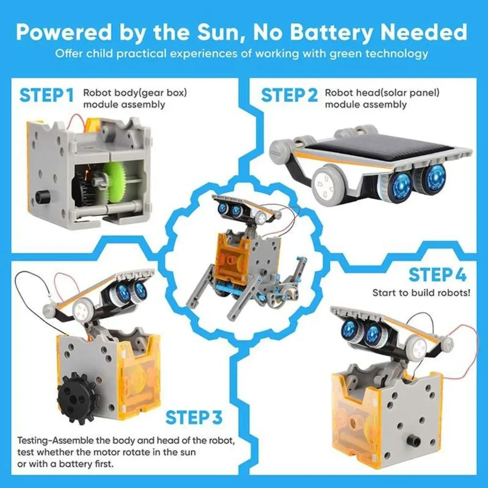 13 in 1 Solar Powered Robot Sc - огляд і ціна Diy Electronics Hobby