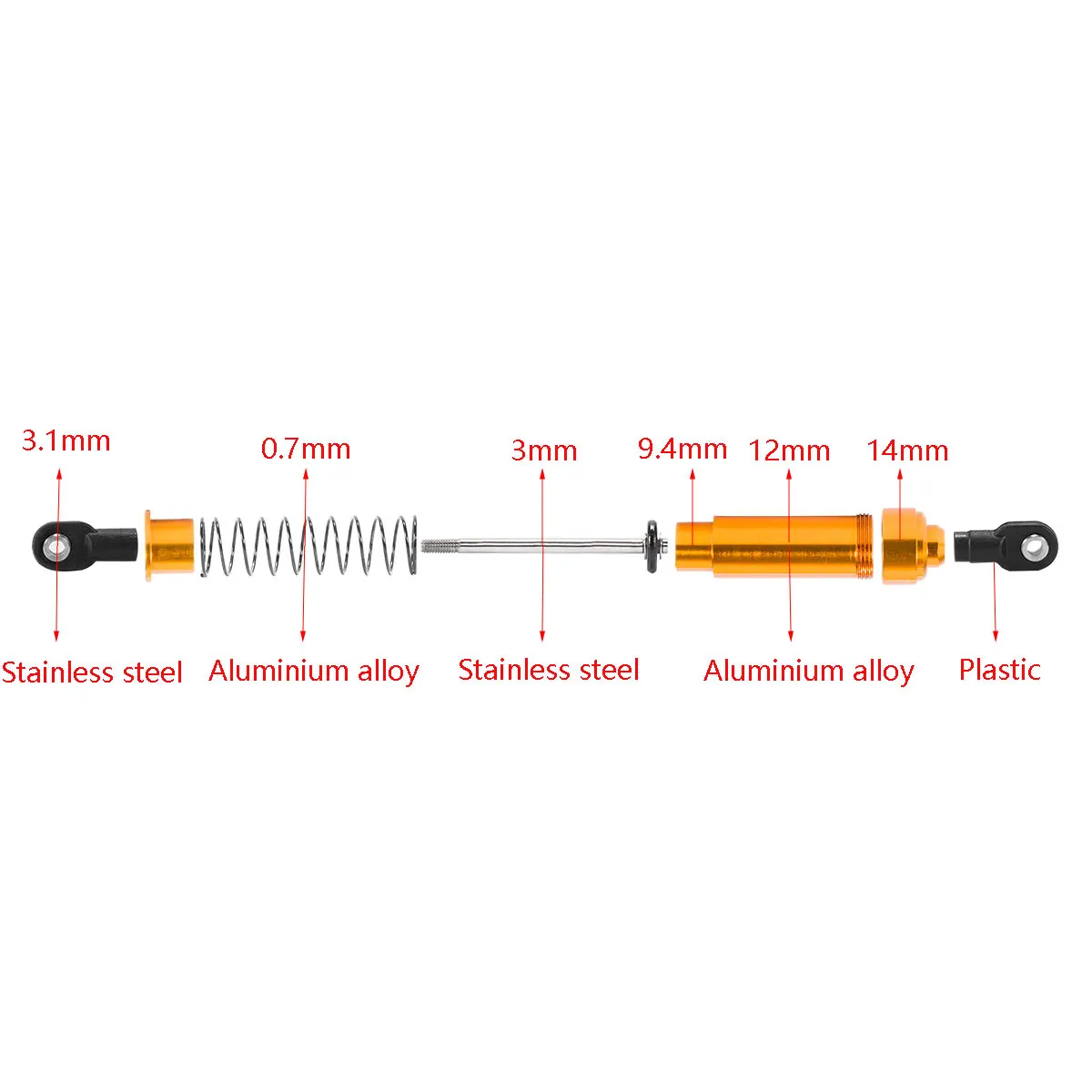 Aluminum Big Bore Shocks 75/85 - огляд і ціна Diy Electric Car